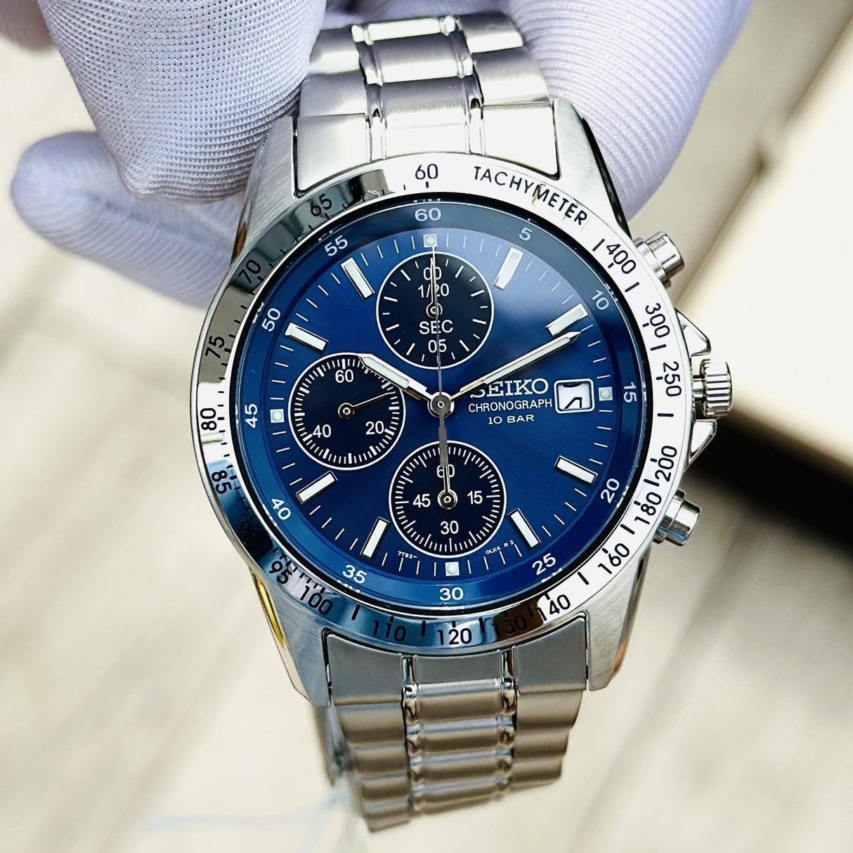 SBTQ071 Reloj Seiko para caballero Dial Azul pulsera de Metal