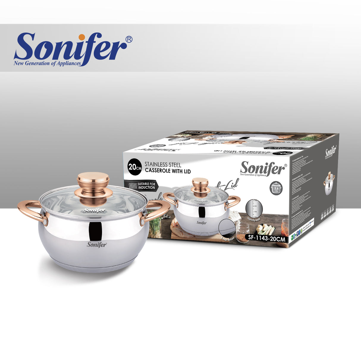 SF-1143 Olla para cocina Sonifer de Acero inoxidable
