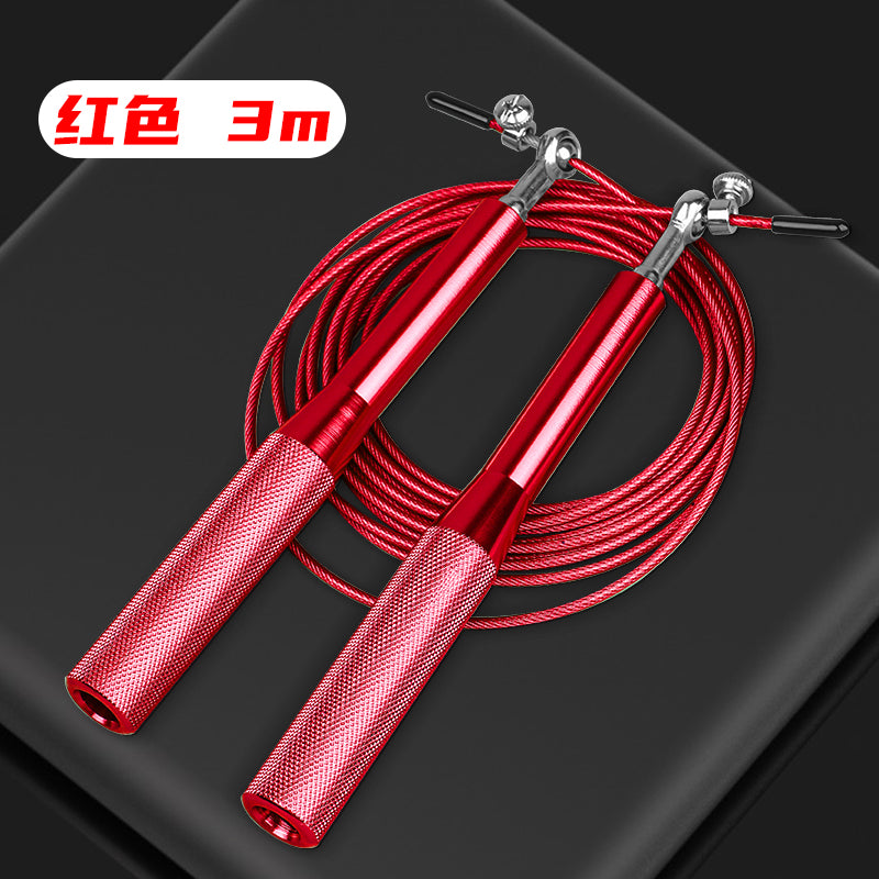 #JF10 Cuerda de salto profesional con mango de aluminio y cable de acero
