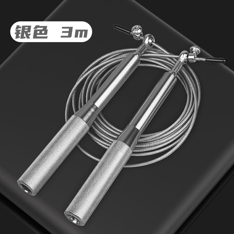 #JF10 Cuerda de salto profesional con mango de aluminio y cable de acero