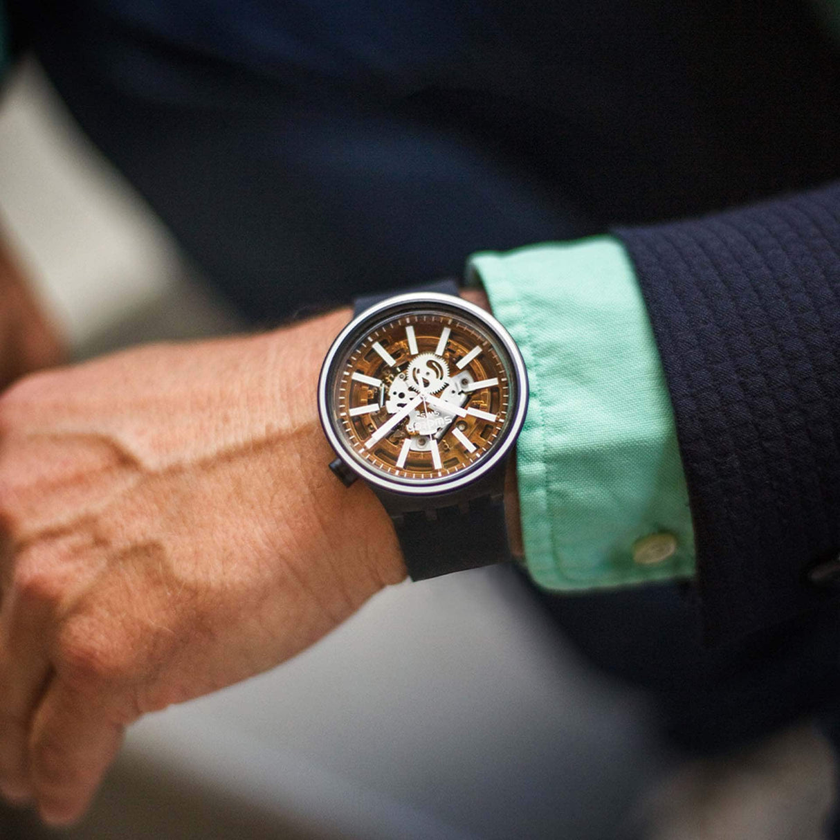 SO27B114 Reloj Swatch Big Bold de hombre pulsera de caucho