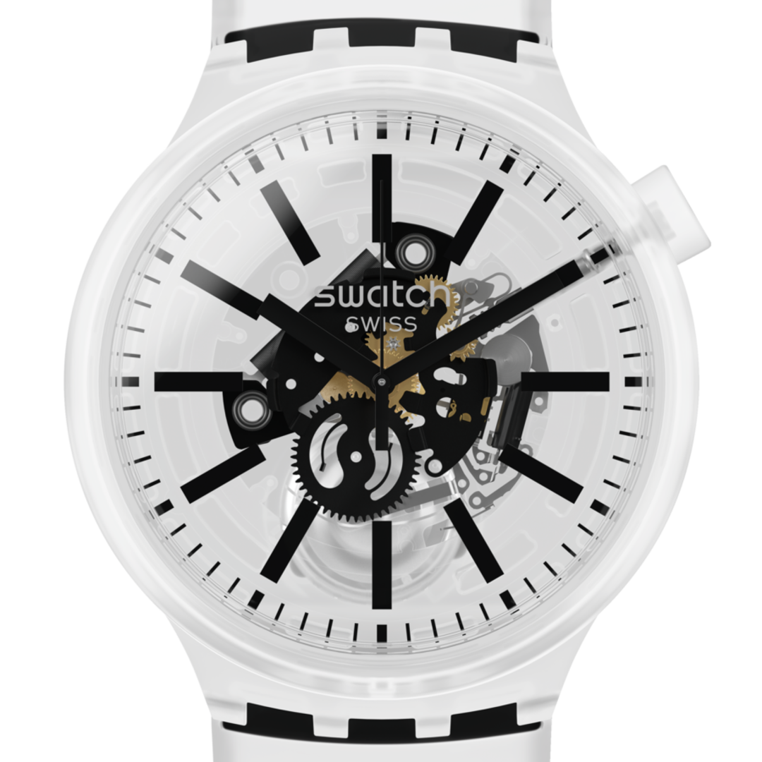 SO27E101 Reloj Swatch Blackinjelly de hombre pulsera de caucho