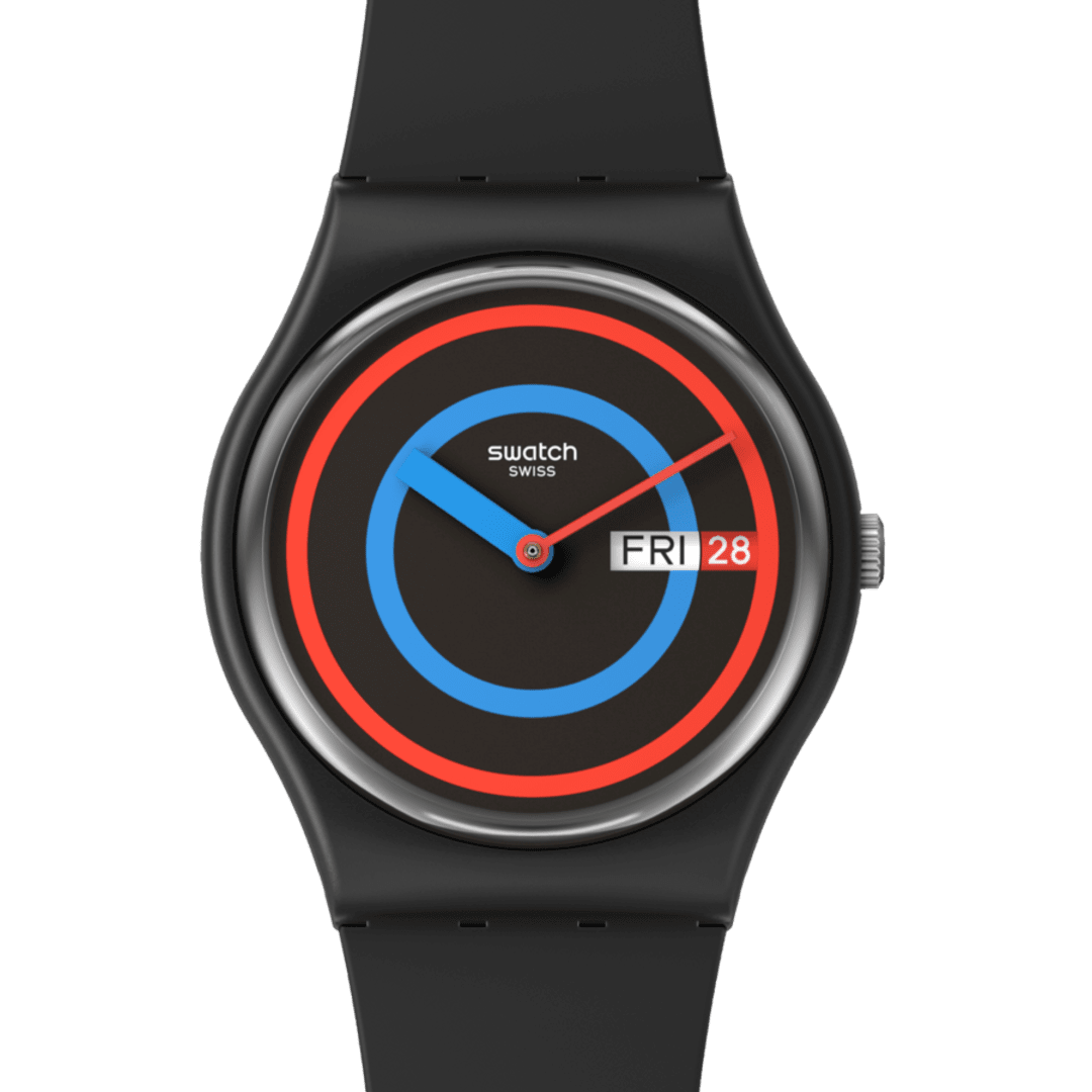 SO28B706 Reloj Swatch Circling Black Unisex banda de resina
