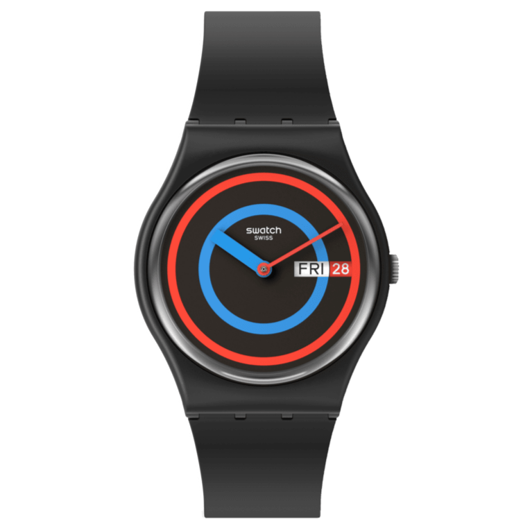 SO28B706 Reloj Swatch Circling Black Unisex banda de resina