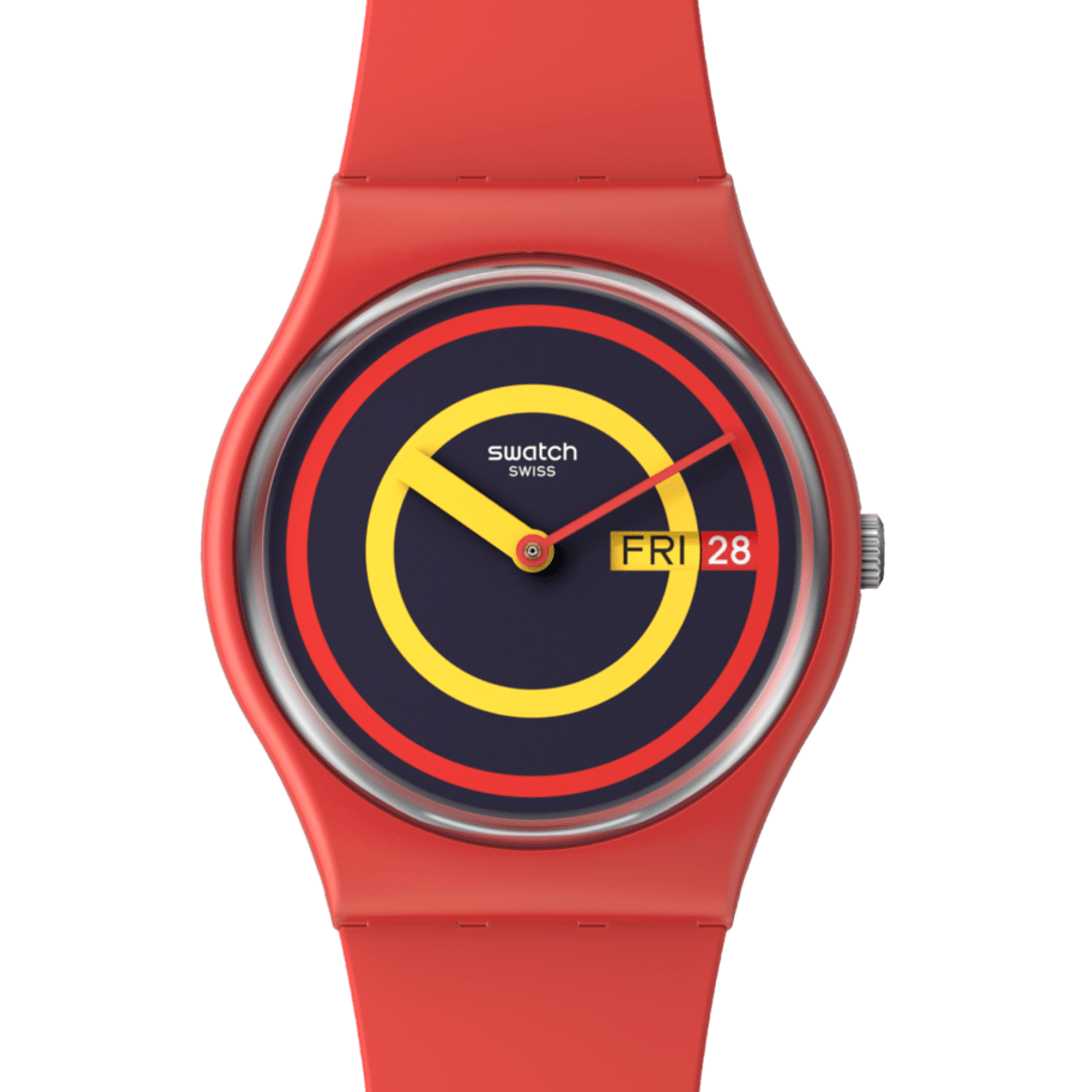 SO28R702 Reloj Swatch Concentric Red unisex pulsera de caucho