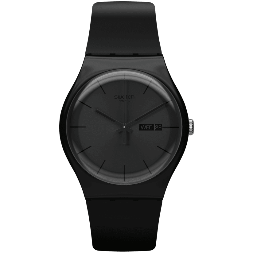 SO29B706 Reloj Swatch Black Rebel de hombre pulsera de caucho