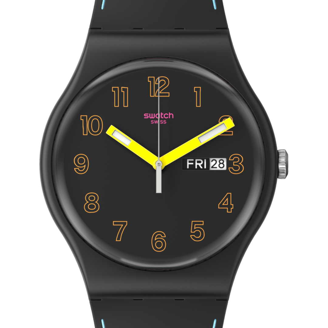 SO29B707 Reloj Swatch Dark Glow de hombre pulsera de silicona