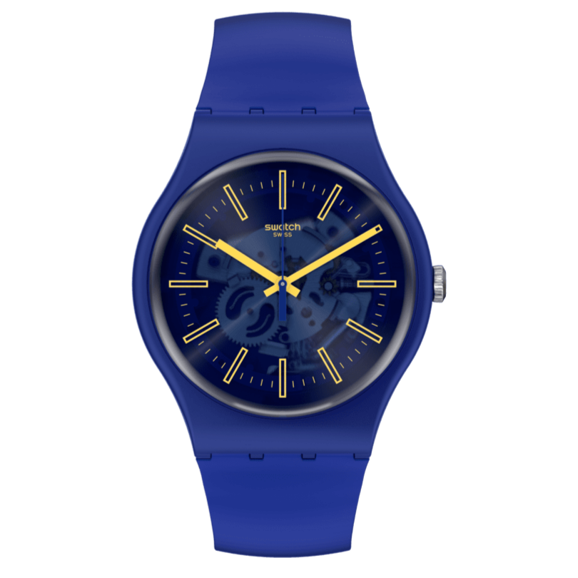 SO29N101 Reloj Swatch Sunbrush Sky unisex pulsera de caucho