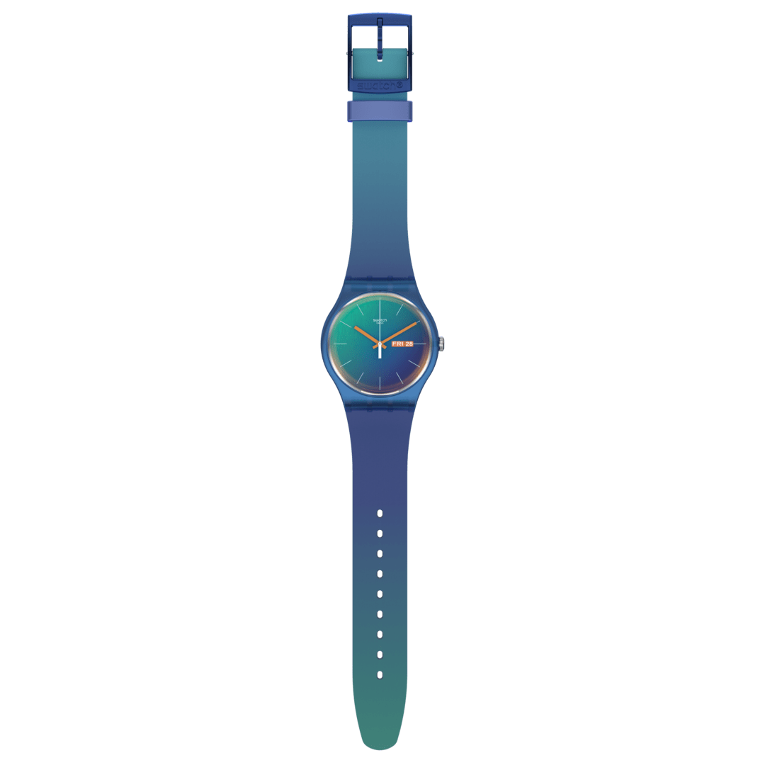 SO29N708 Reloj Swatch Fade To Teal unisex correa de caucho