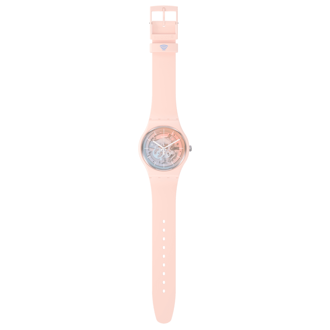 SO32P103-5300 Reloj Swatch Fleetingly Pink Pay! unisex pulsera de resina