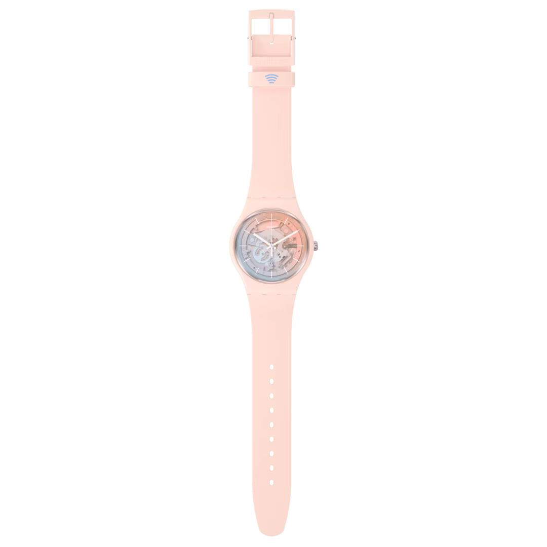 SO32P103-5300 Reloj Swatch Fleetingly Pink Pay! unisex pulsera de resina