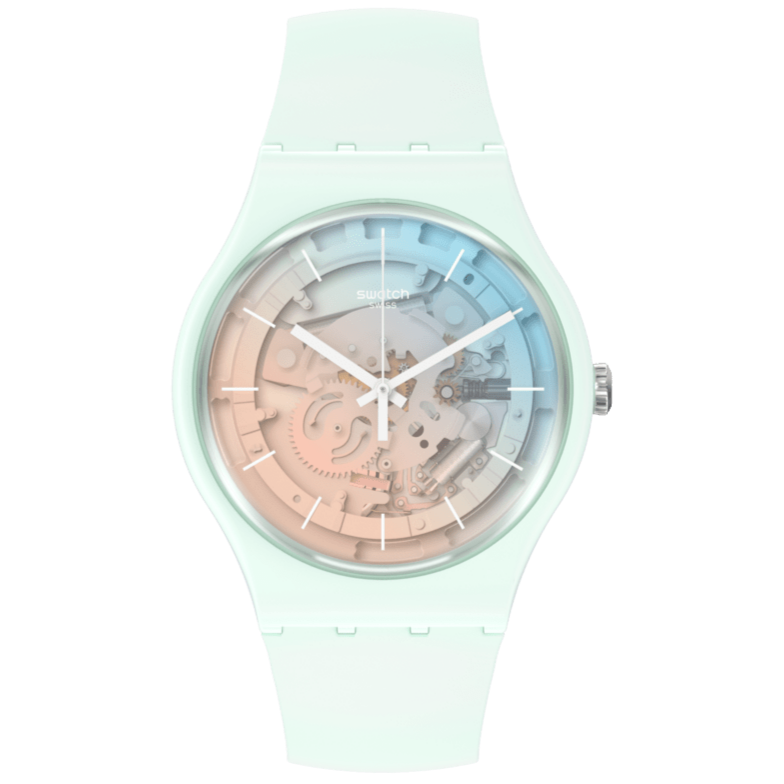 SO32S101 Reloj Swatch Fleetingly Iceblue Unisex de correa de caucho