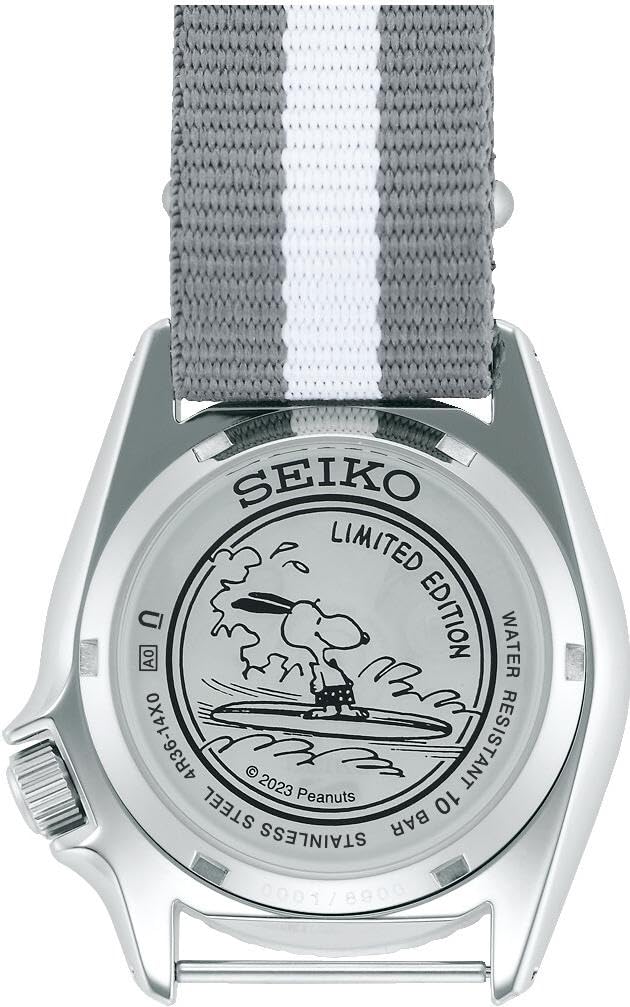 SRPK25K1 Reloj Seiko 5 Sports x Peanuts Snoopy de caballero correa de tela