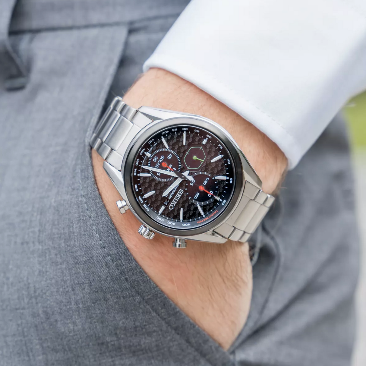 SSC803P1 Reloj Seiko Solar correa de metal