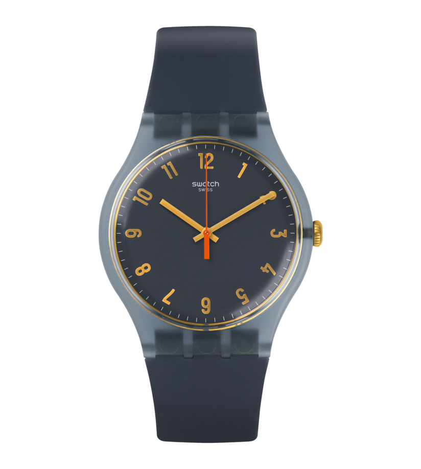 SUOM105 Reloj Swatch Nuit Bleue de hombre pulsera de silicona