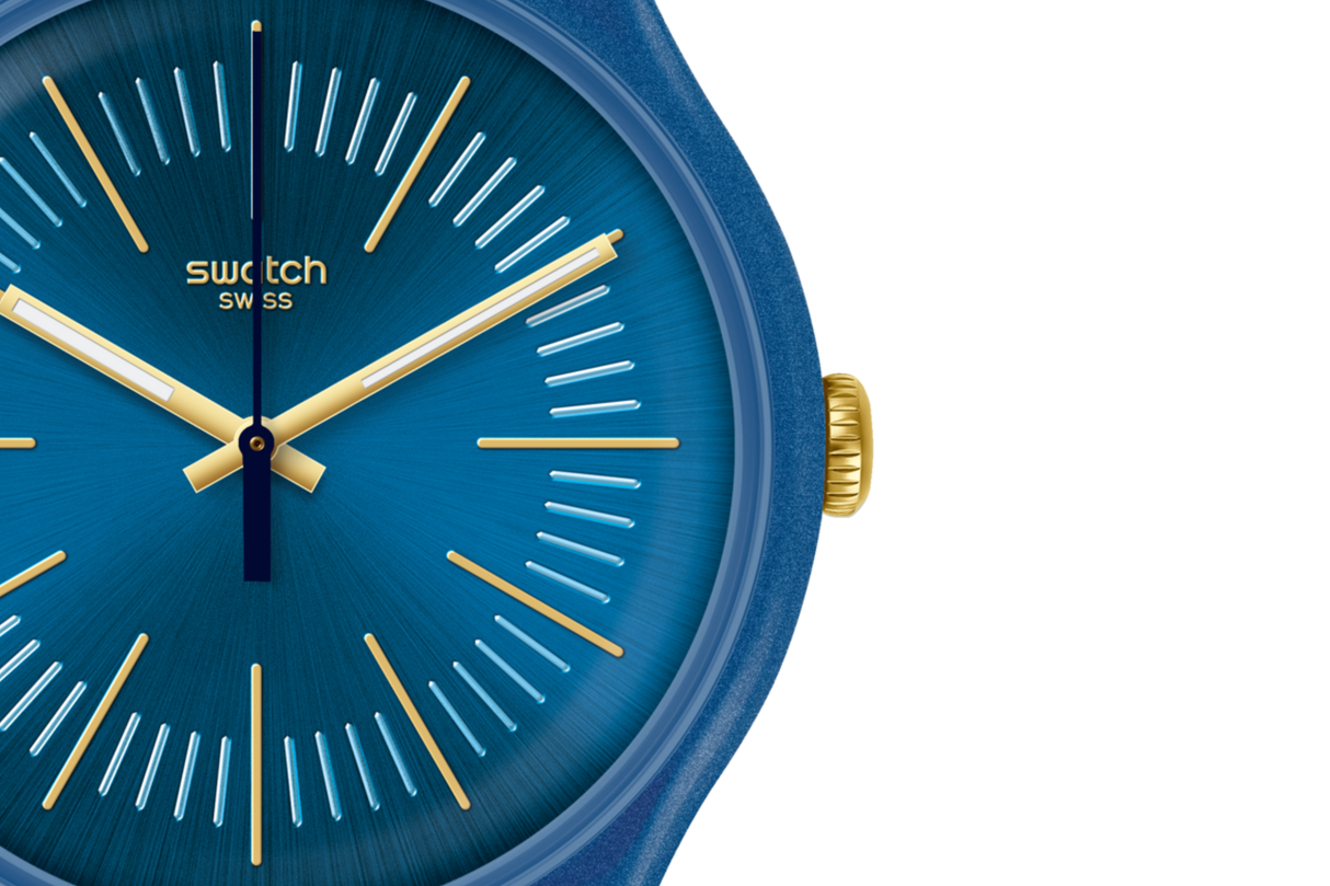 SUON143 Swatch Blue Sirup de hombre pulsera de resina