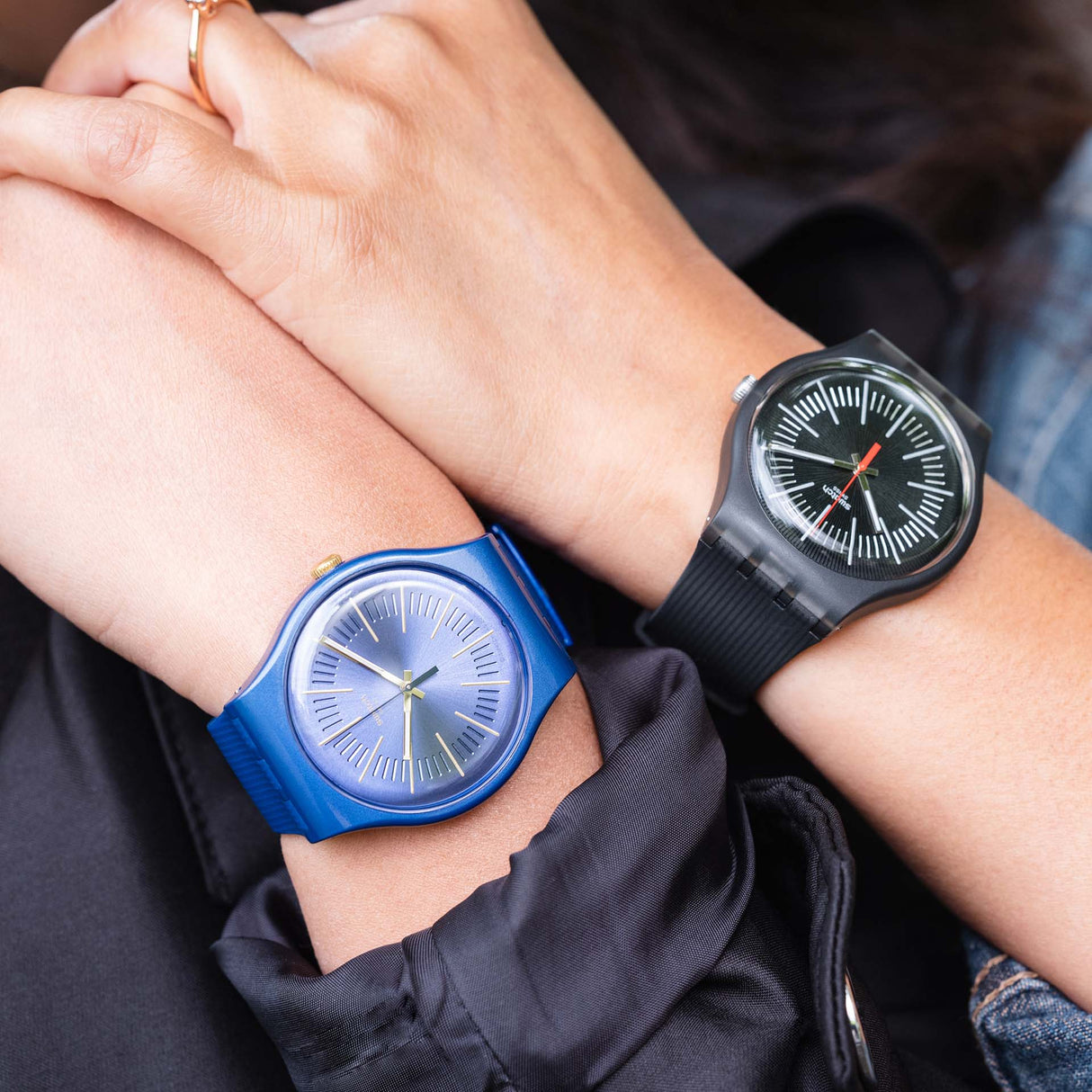 SUON143 Swatch Blue Sirup de hombre pulsera de resina