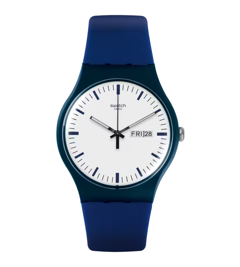 SUON709 Swatch Bellablu Reloj Unisex Correa de Goma Análogo