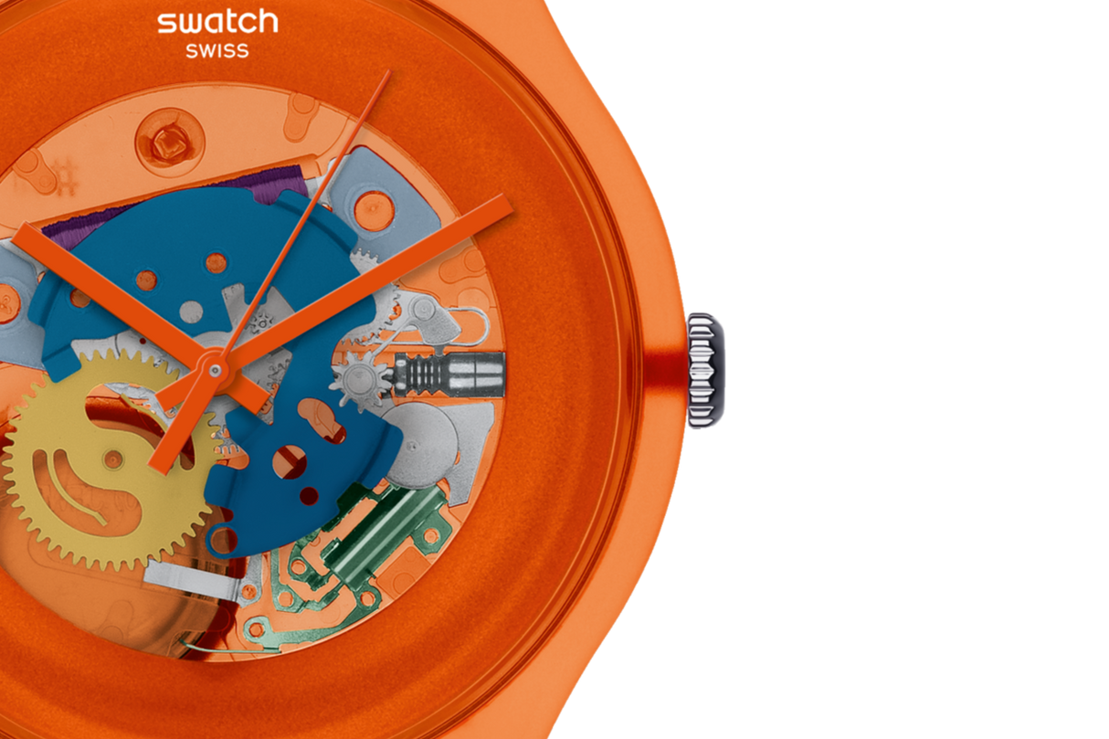 SUOO100 Swatch Orangish Lacquered unisex pulsera de resina
