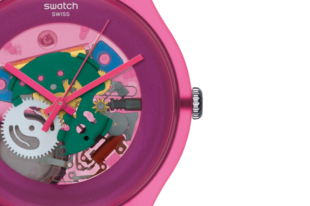 SUOP100 Reloj Swatch Pink Lacquered de dama pulsera de resina