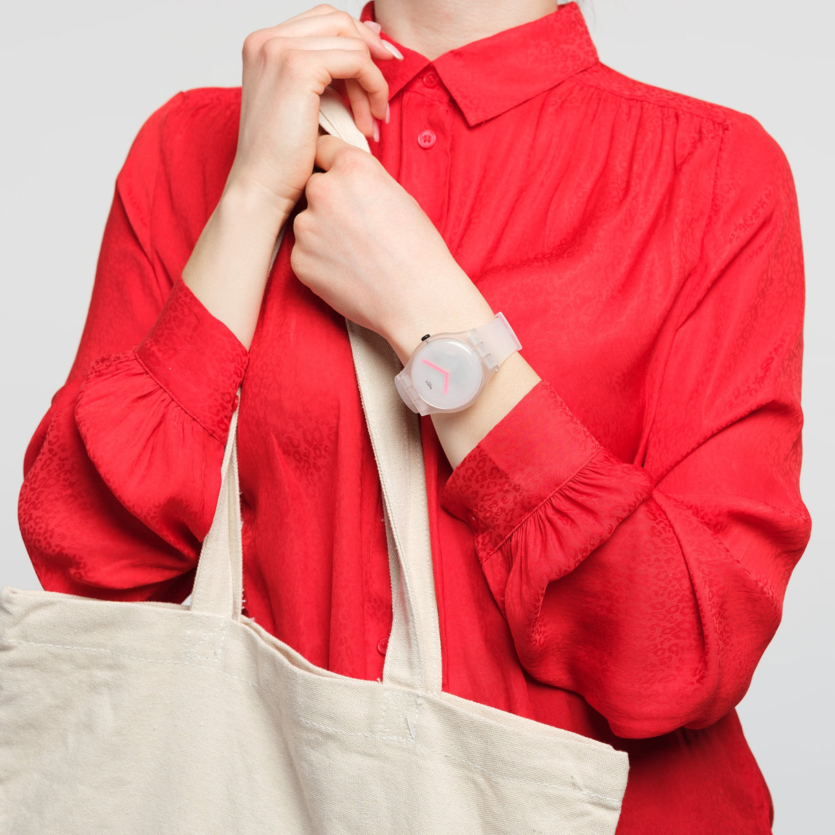 SUOW172 Swatch Snow Blur de dama pulsera de caucho