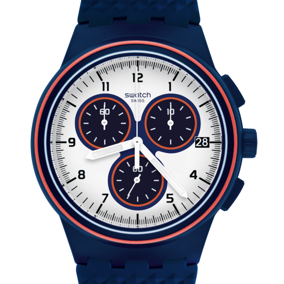 SUSN412 Reloj Swatch Parabordo de hombre pulsera de caucho