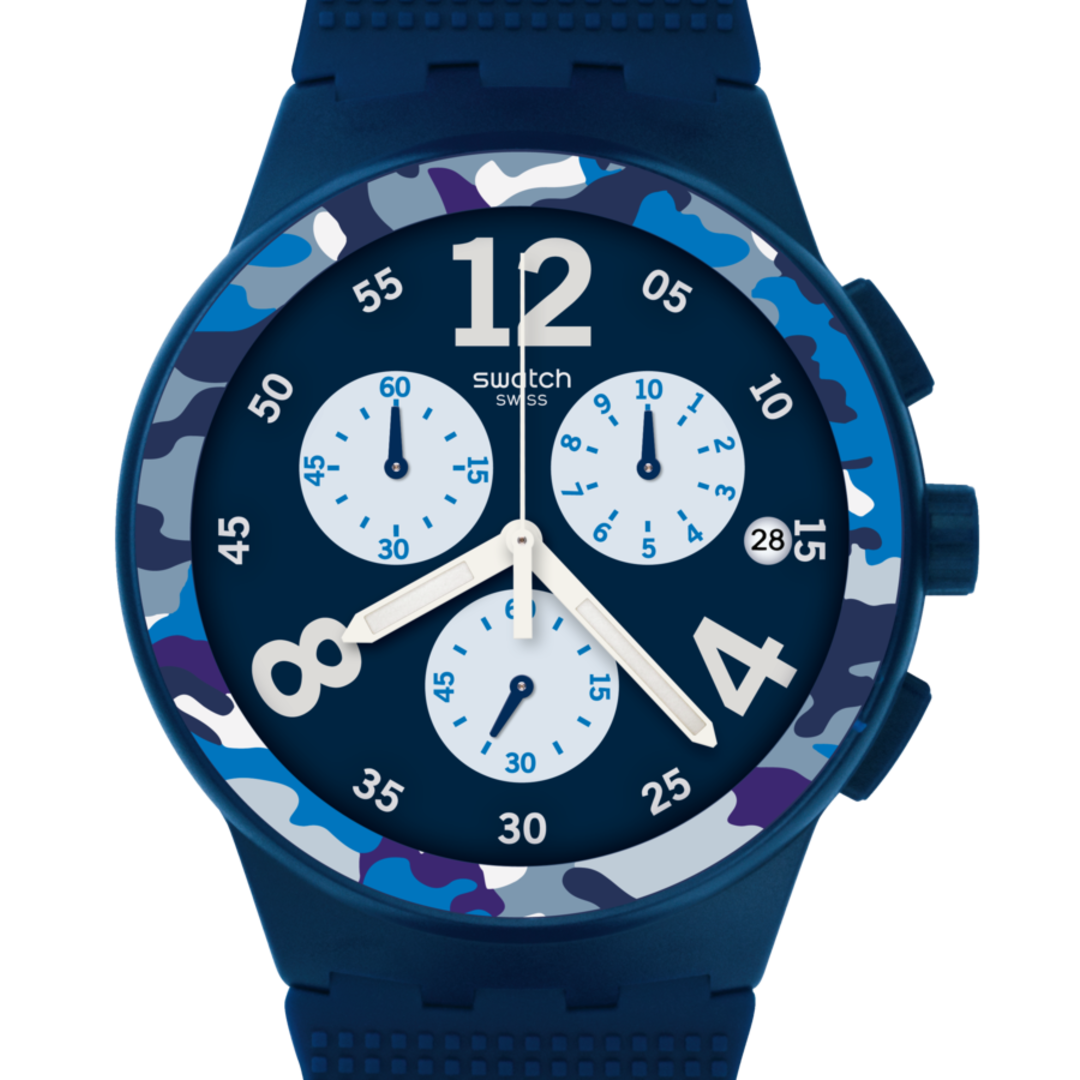 SUSN414 Reloj Swatch Camoblu unisex pulsera de resina