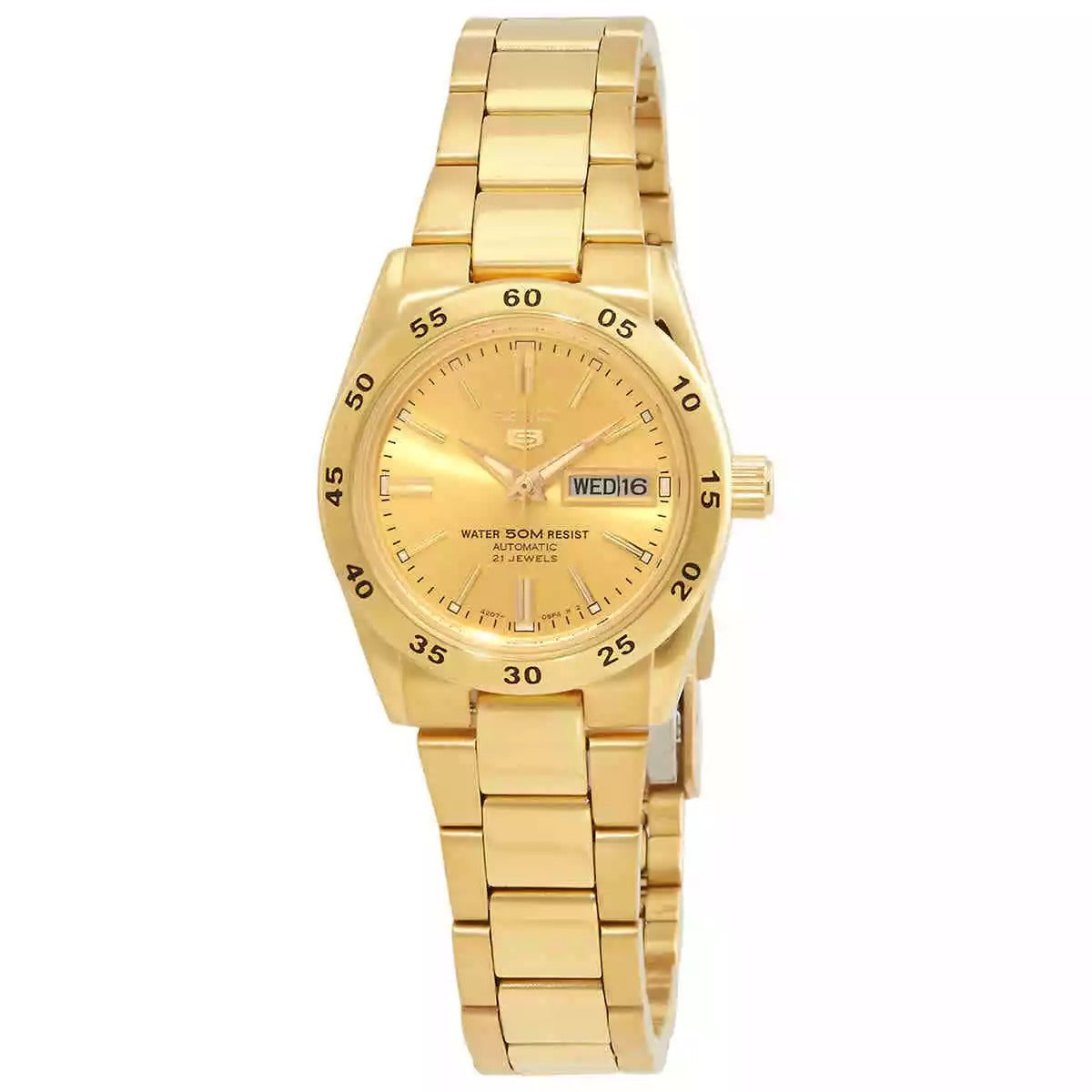 SYMG44K1 Reloj Seiko 5 para dama pulsera de acero inoxidable