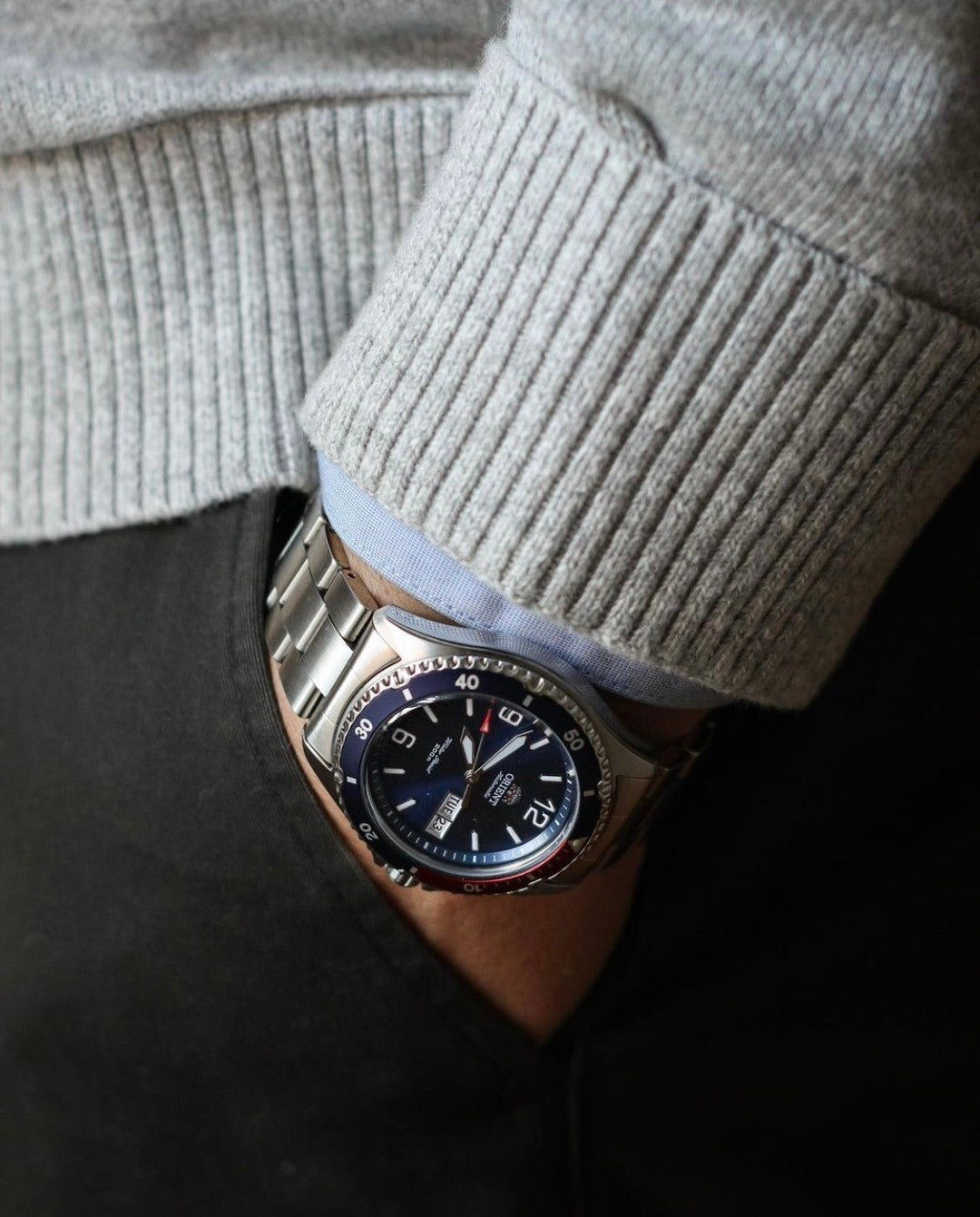 TAA02002D Orient Sport de caballero correa de acero inoxidable