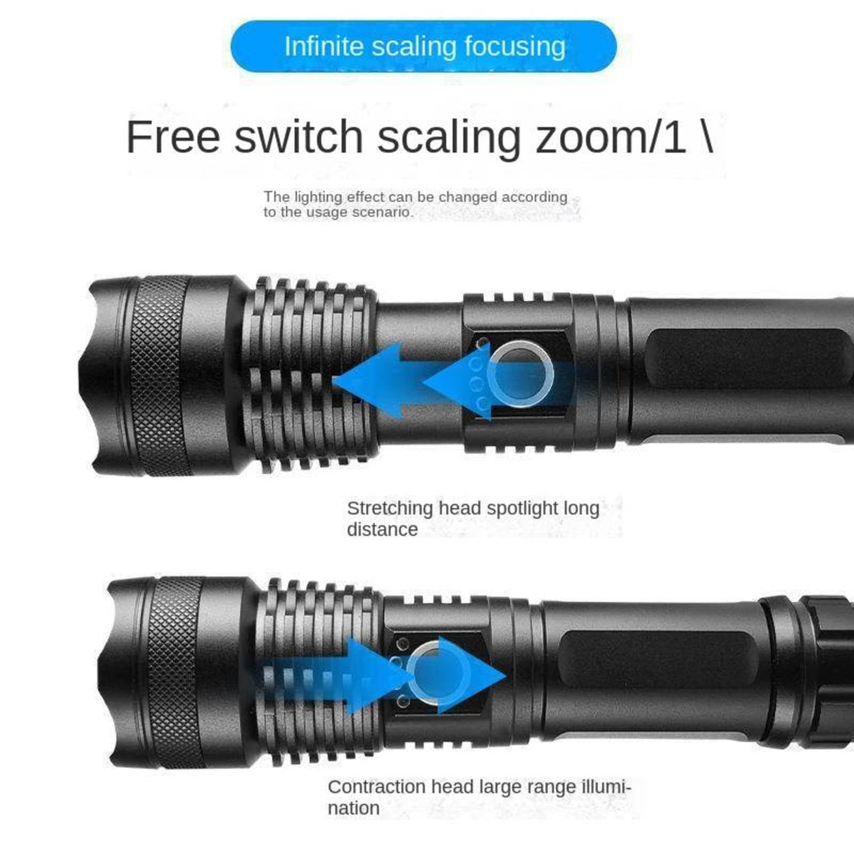 TS-FL1020 Linterna táctica recargable de aluminio