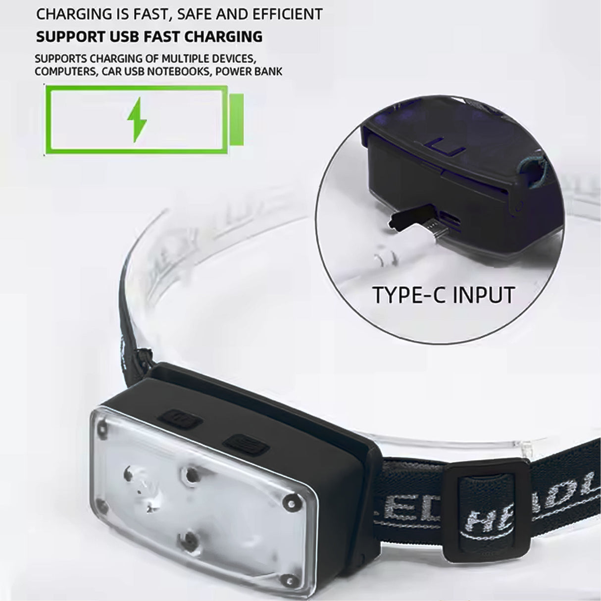 TS-HL167 Linterna frontal recargable