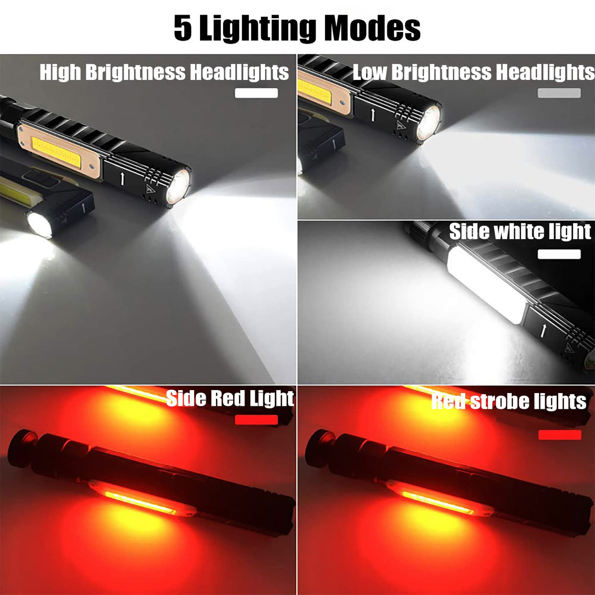 TS-WL167 Linterna Multifuncional 5 en 1 con Carga USB