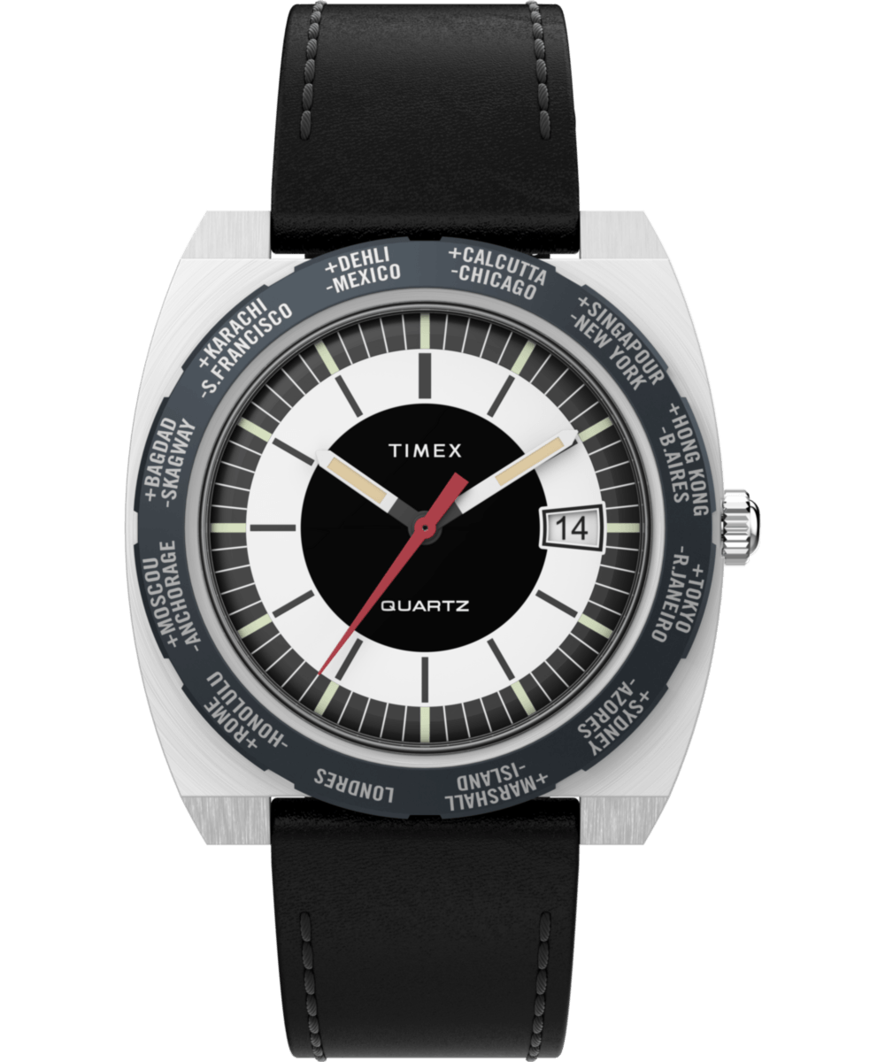 TW2V69500 Reloj Timex World Time Reissue de hombre correa de cuero 39 mm