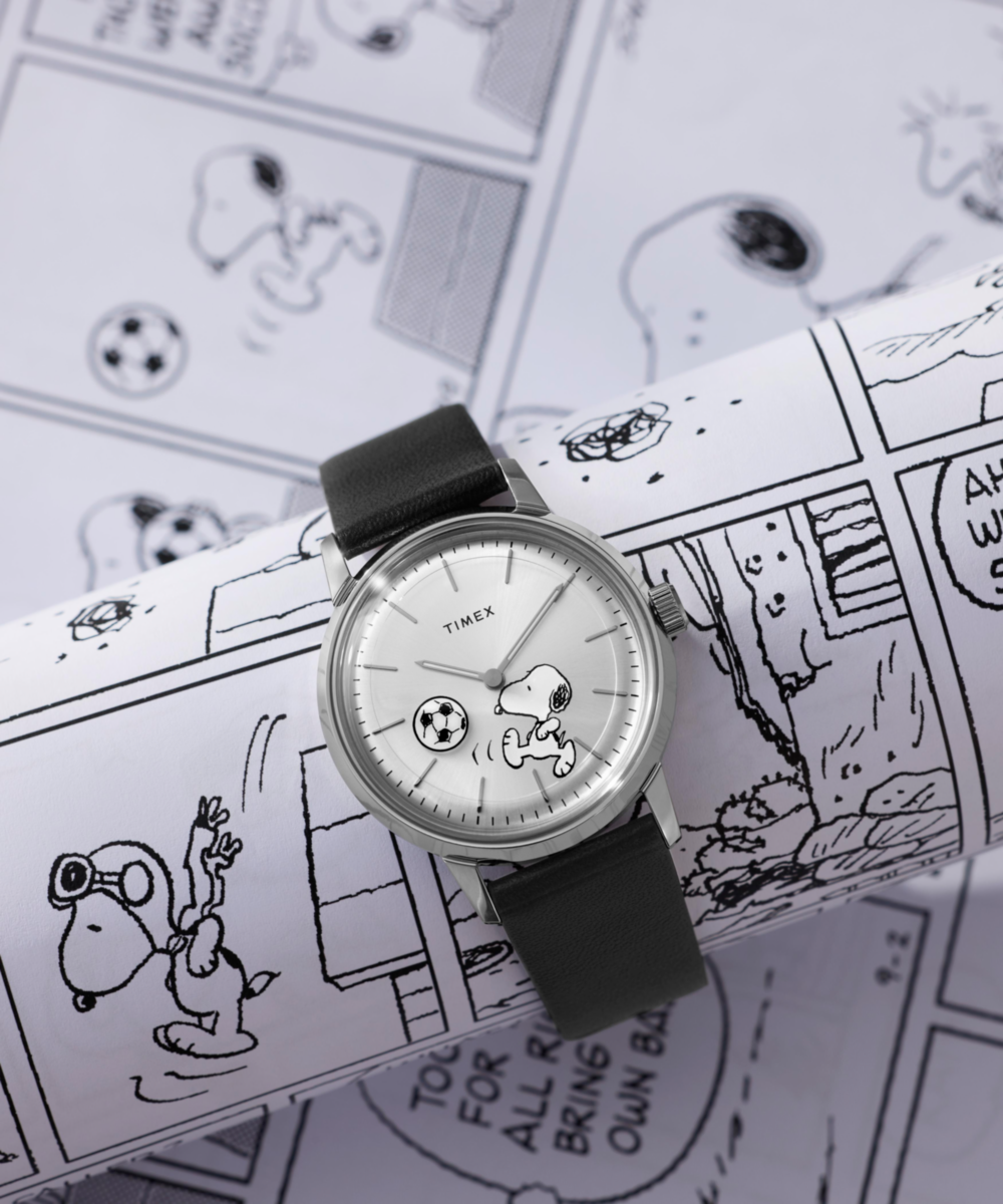 TW2Y53800 Reloj Timex Marlin Soccer Snoopy de hombre correa de piel
