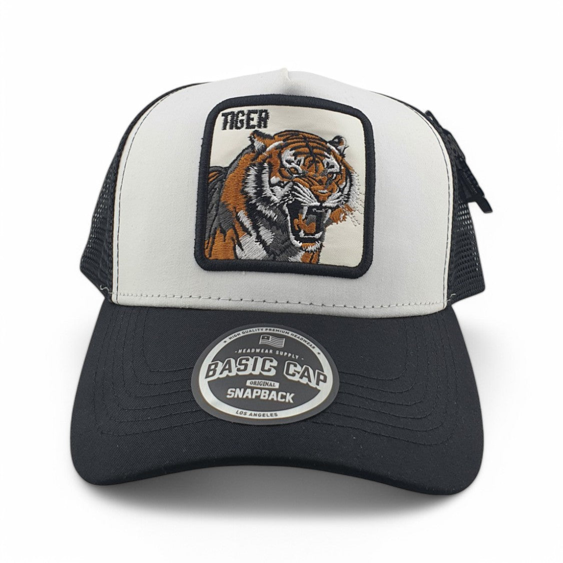 Gorras Basic Cap Con malla trasera Tigre Blanco
