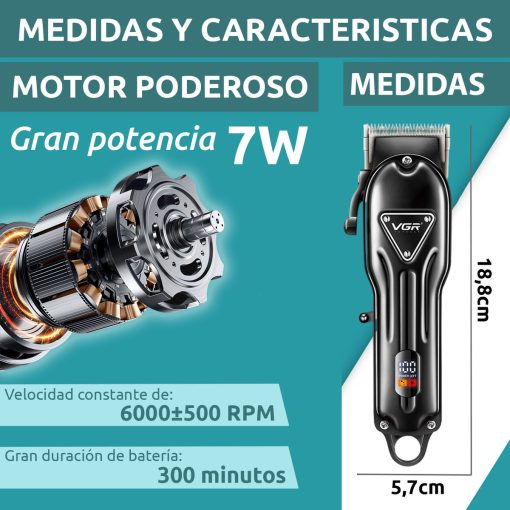 V-051 Rasuradora inalámbrica recargable por USB pantalla LED