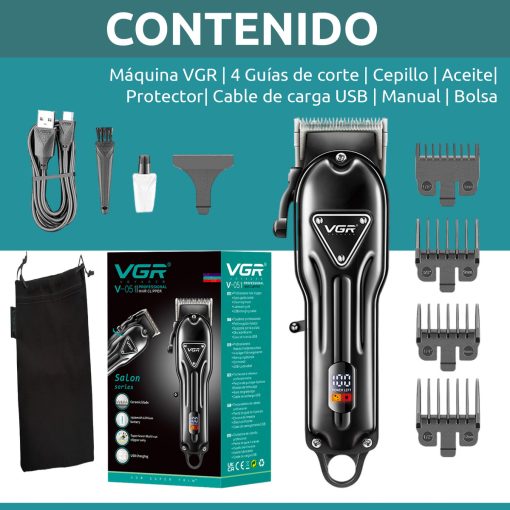 V-051 Rasuradora inalámbrica recargable por USB pantalla LED