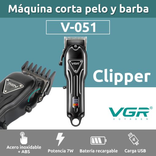 V-051 Rasuradora inalámbrica recargable por USB pantalla LED