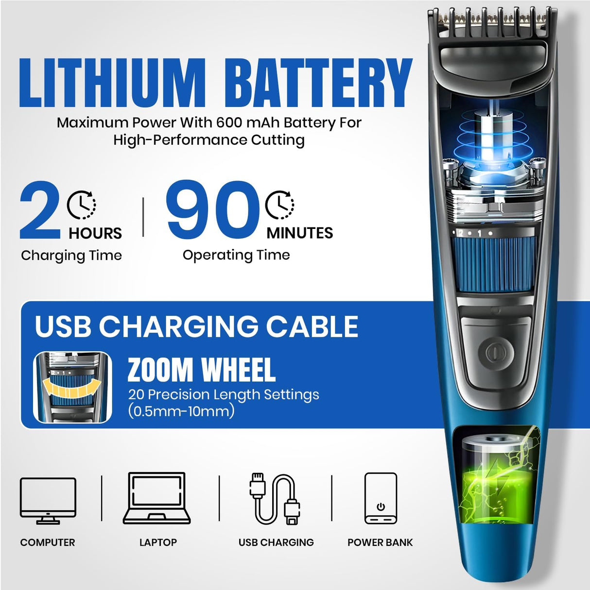 V-052 Rasuradora de cabello VGR recargable