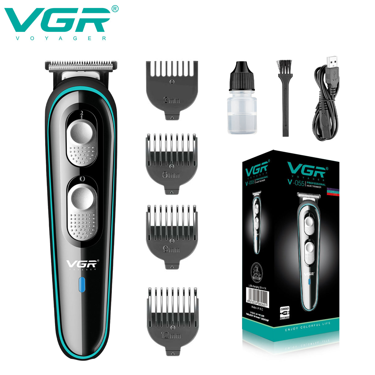 V-055 Rasuradora recargable por USB con indicador LED