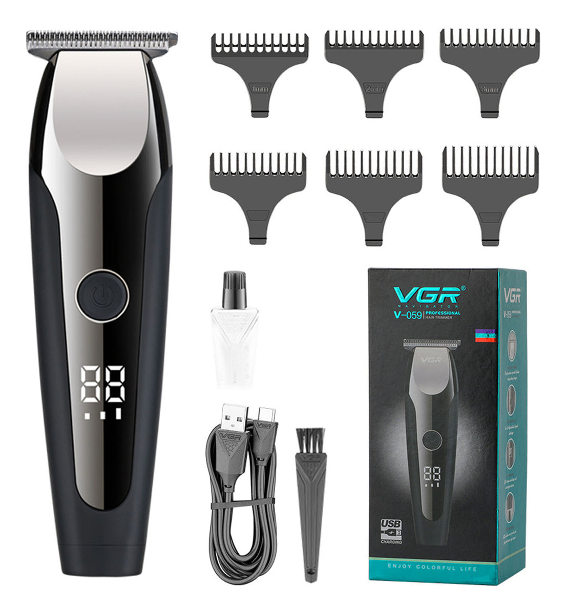 V-059 Maquina patillera VGR color negro recargable