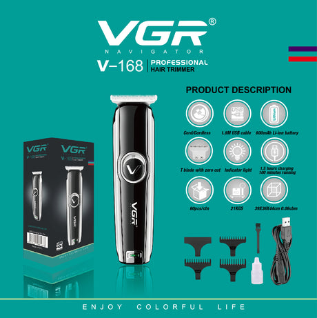 V-168 Rasuradora inalámbrica recargable por USB con indicador LED
