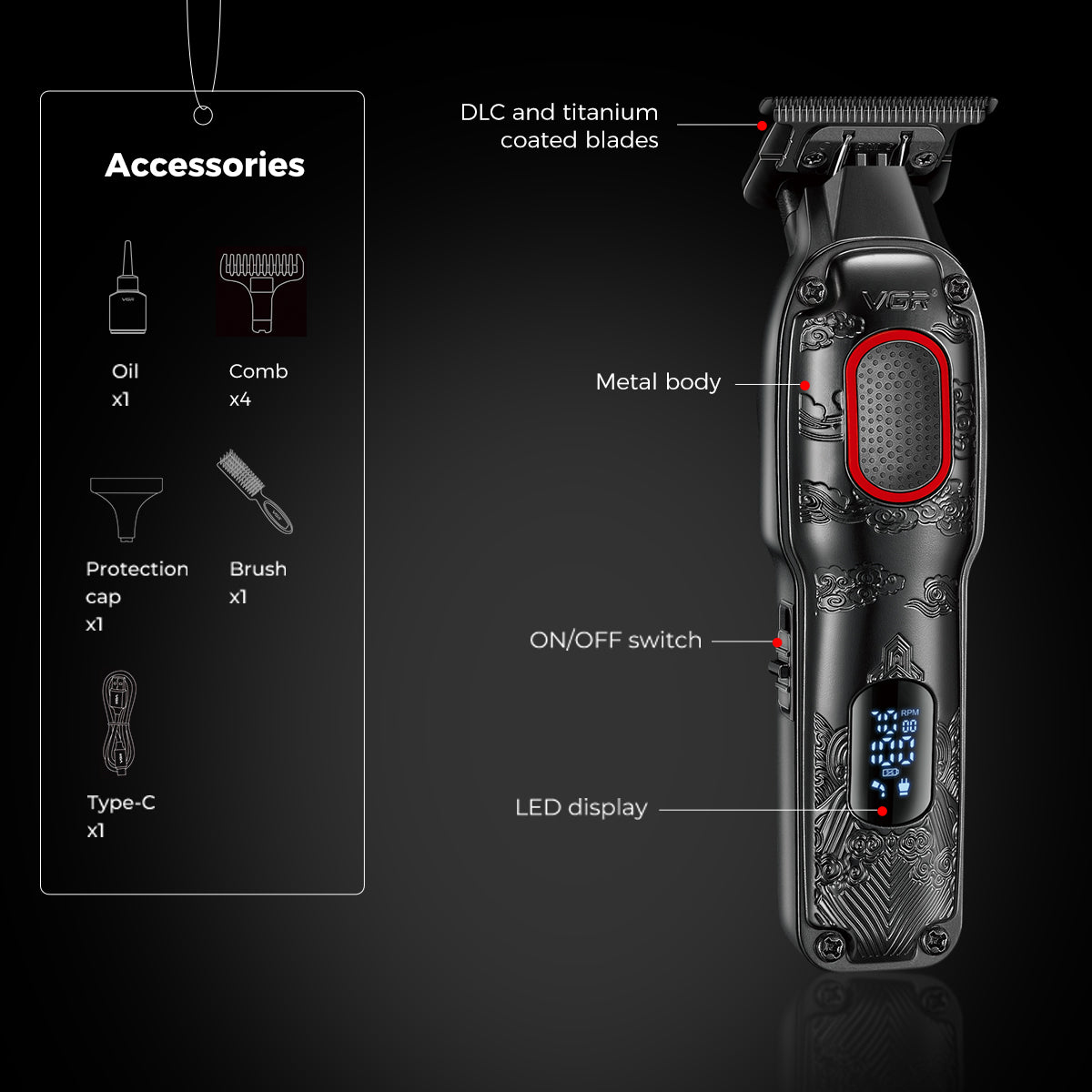 V-254 Cortadora de cabello VGR con bateria