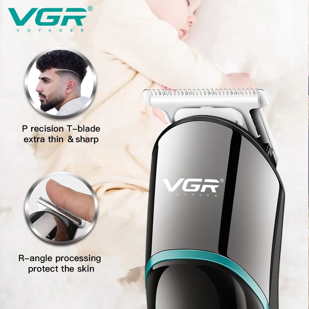 V-291 máquina eléctrica profesional para cortar cabello y barba VGR