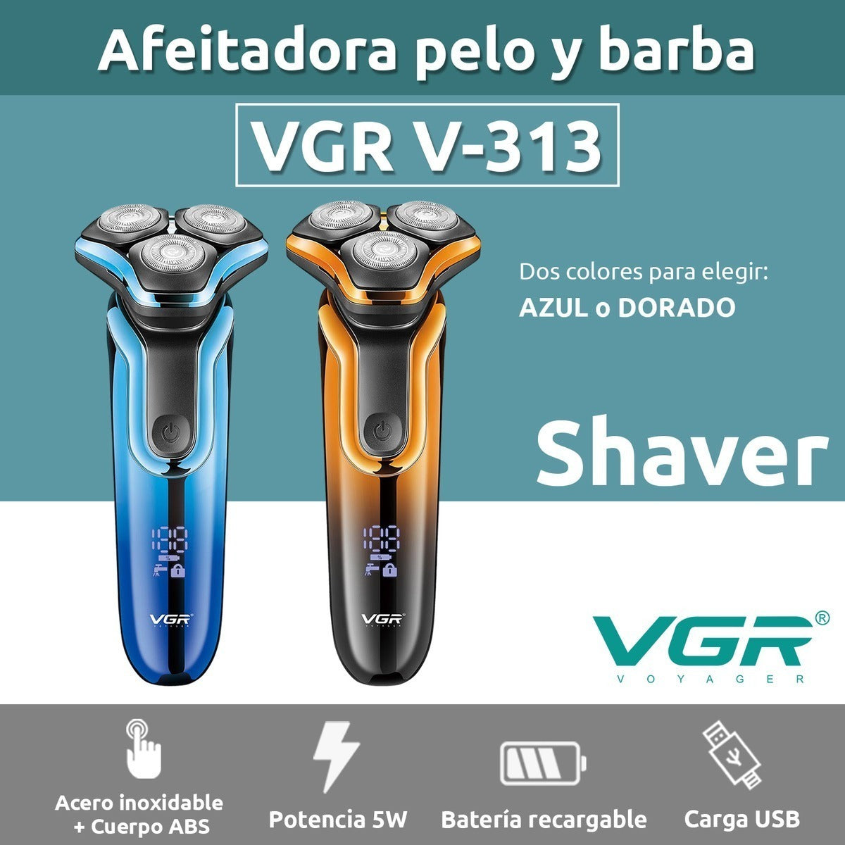 V-313 Afeitadora Eléctrica para Hombre VGR