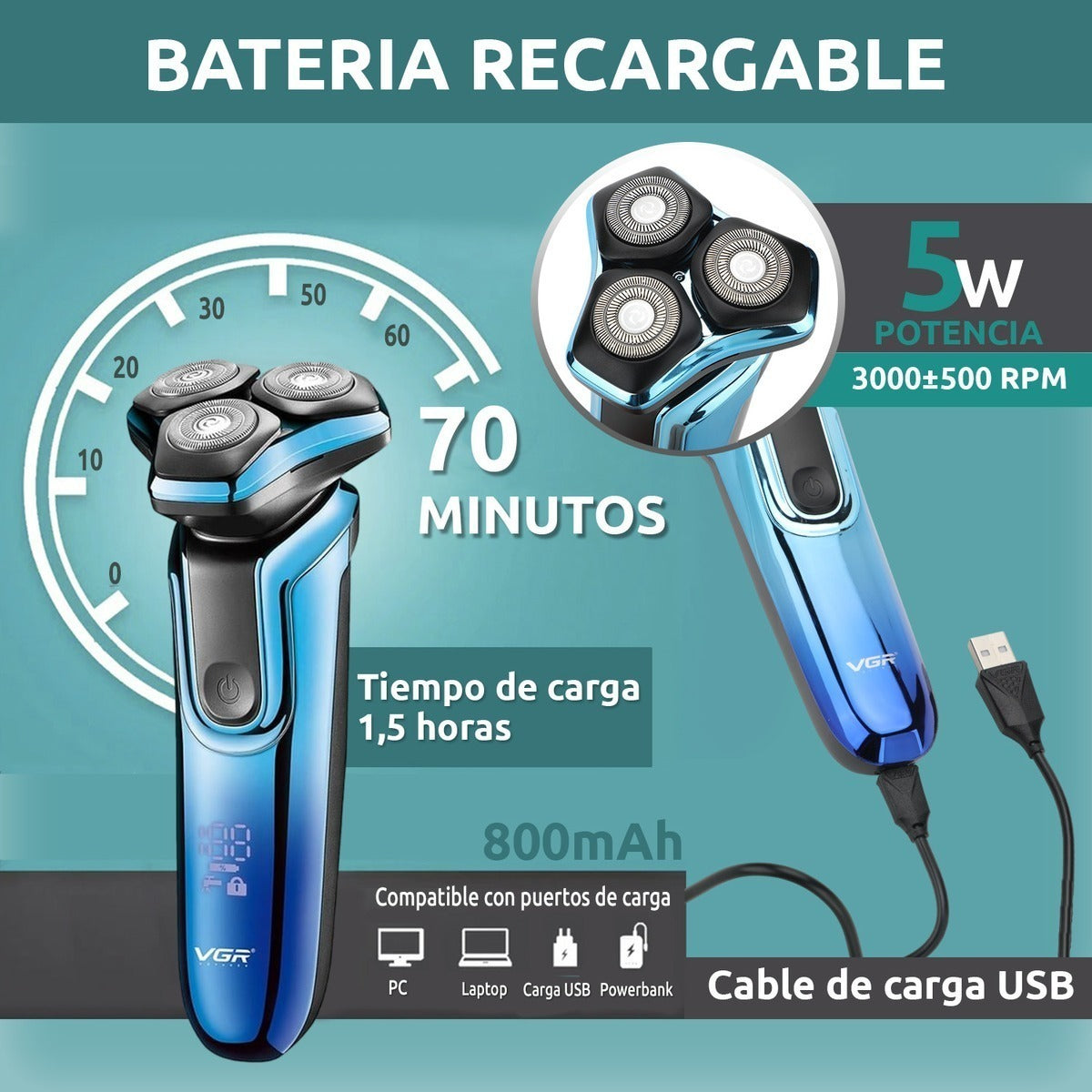 V-313 Afeitadora Eléctrica para Hombre VGR