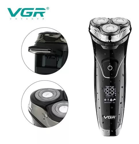 V-318 Rasuradora para afeitar inalámbrica recargable por USB pantalla LED