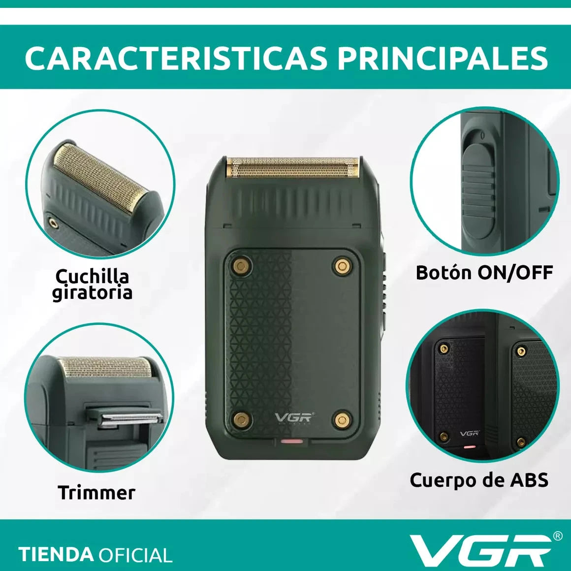 V-353 Afeitadora Eléctrica Profesional Recargable de Única Cuchilla para Hombre