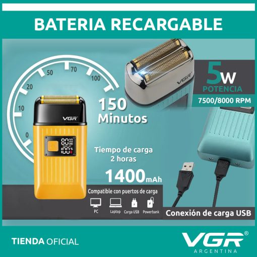 V-357 Rasuradora impermeable recargable por USB pantalla LED