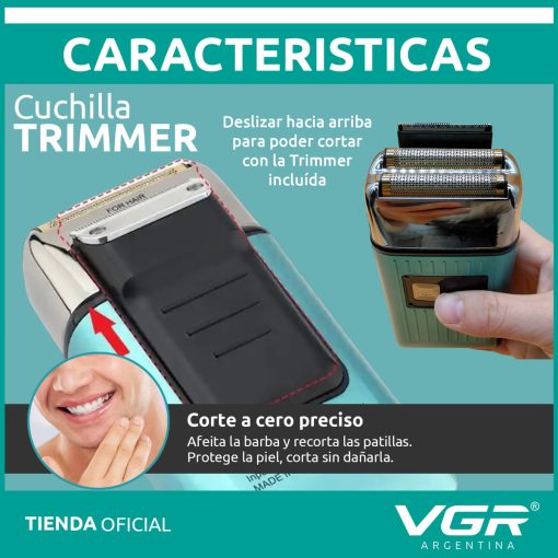 V-357 Rasuradora impermeable recargable por USB pantalla LED